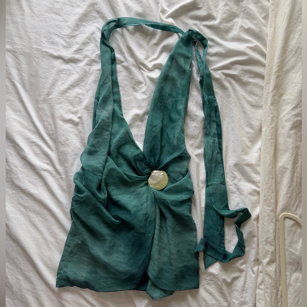 Eleanora Plunge Scarf Mini Dress